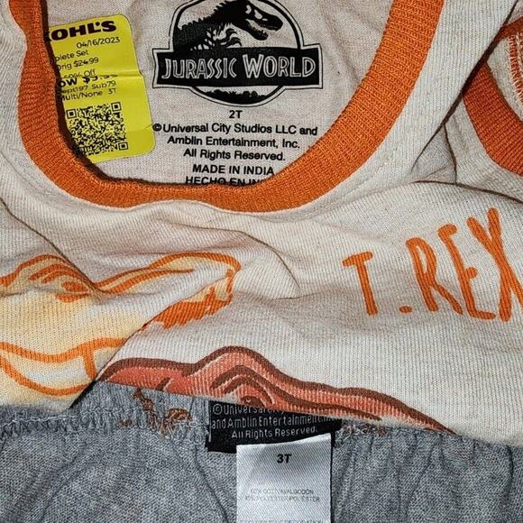 Jurassic World Boys Outfit Size 2t Tank Top 3t Shorts Short Sleeve Shirt 4055 - Picture 4 of 5
